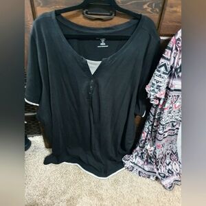 New Layered Look T 4x Short Sleeve Plus Size Womens
